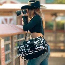 20L Mini Duffle Bag Black White Cow -Wolfpak CBF0E7DE C237 4576 8D44 4845370F277B