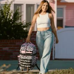 45L Backpack Leopard Pink Zip -Wolfpak image1 8