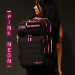 45L Backpack Black Neon Pink 4 45L Backpack Black Neon Pink -Wolfpak image abdf4298 8fe0 4d6d 8f7d 531a177da445